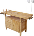 Wood Workbench - Wooden Workbench for Garage Workshop and Home, with Bar Clamps Set 24 inch x 4-3/4 inch Throat,Pack of 2