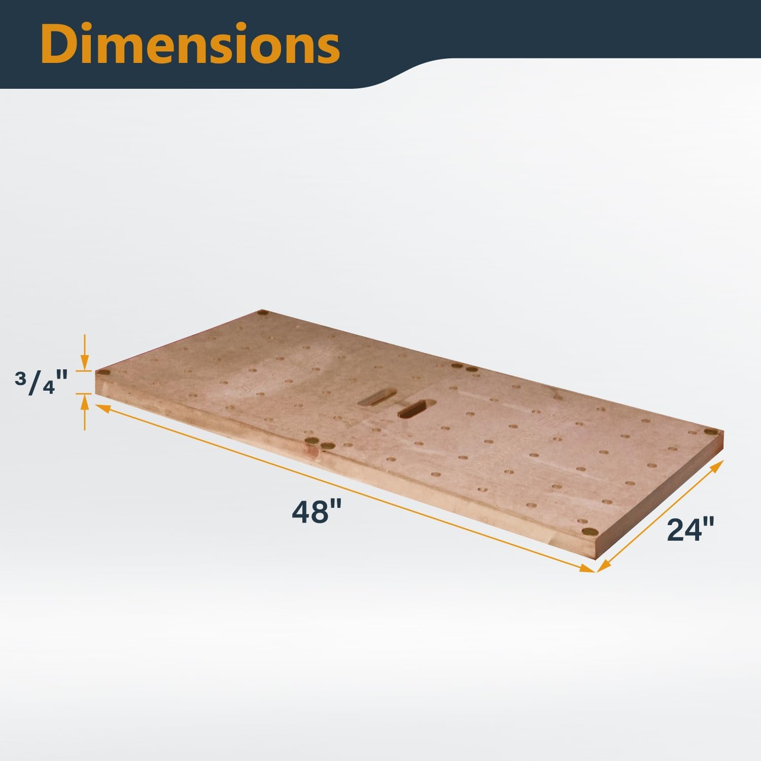 POWERTEC 72303 Arachni Flex 24' x 48' Foldable Workbench Tabletop w/2PCs Bench Dog Clamps for 3/4' Dog Holes- Portable Work Surface w/Pre-drilled Dog Holes & Quick-Insert Locks for Workstand