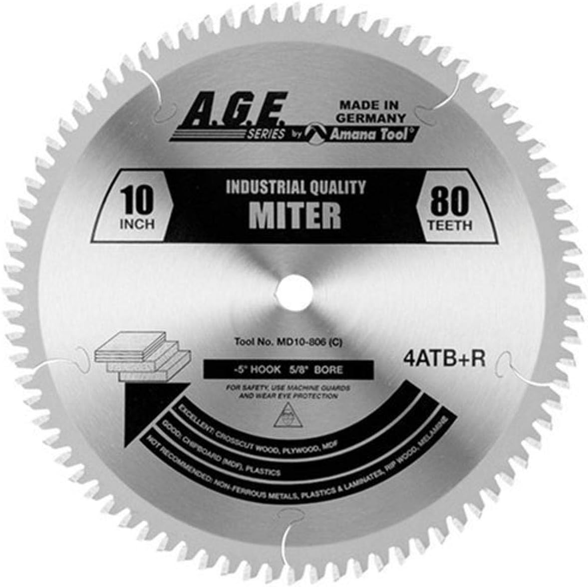 A.G.E. Series - Heavy Miter 10' X 80T 4+1 5/8'Bo (MD10-806)
