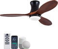 42' Smart Ceiling Fans with Lights and Remote, Compatible with Voice WIFI Alexa App Control,Solid Wood Blades,Reversible,6 Speed,Dimmable,Indoor/Outdoor Ceiling Fans for Living Room,Bedroom,Patio