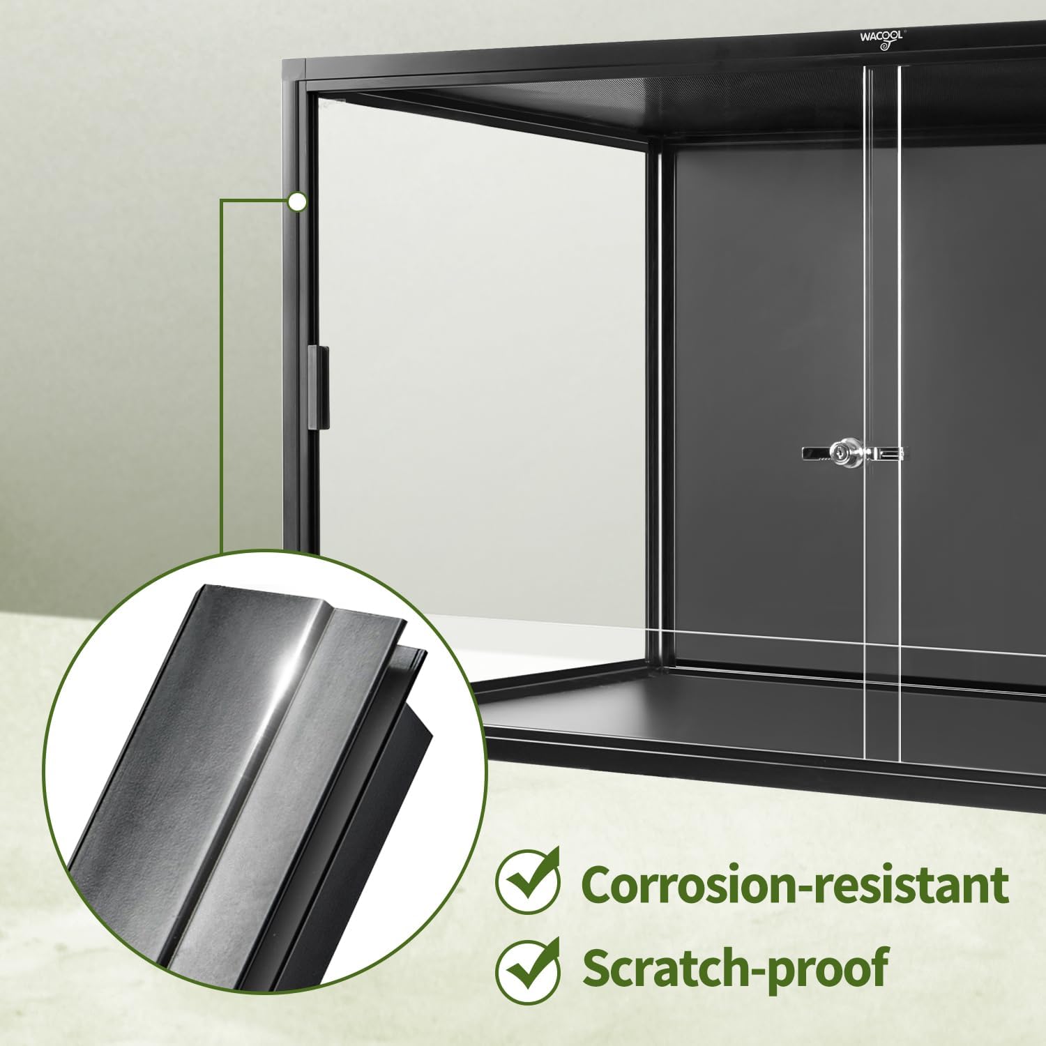 Wacool Terra 120 Gallon Reptile Tank, Large Terrarium for Bearded Dragons, Snakes, Leopard Geckos, Sliding Door & Top Ventilation, 48' x 24' x 24' Easy-to-Maintain Reptile Enclosure