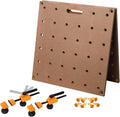 POWERTEC 72303 Arachni Flex 24' x 48' Foldable Workbench Tabletop w/2PCs Bench Dog Clamps for 3/4' Dog Holes- Portable Work Surface w/Pre-drilled Dog Holes & Quick-Insert Locks for Workstand
