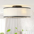 Boho Ceiling Fan with Light Flush Mount, 20' Black Caged Ceiling Fan with Lights Remote Control, Bladeless Ceiling Fan 6 Speeds for Bedroom, Living Room, Nursery