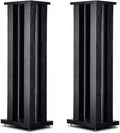 Speaker Stand 24inch Heavy Duty Wood Speaker Stands Pair Bookshelf, Universal Studio Monitor Holder for Satellite Speakers, Home Theater/Living Room Use(Black)