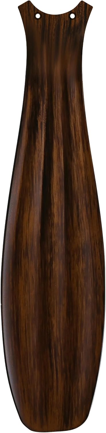 MINKA-AIRE F694L-CL/DK Ventiara 52' 3-Blade LED Flush Mount Indoor/Outdoor Ceiling Fan in Coal Black and Distressed Koa Finish Blades with Etched Lens