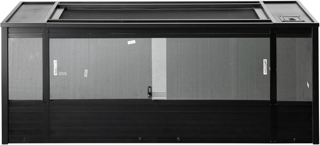 New Age Pet ECOFLEX 60' Wide X-Large Reptile Habitat, Mojave Lounge for Snakes, Tortoises & Lizards in Maple, Black & Grey, Easy Assembly, Sliding Glass Doors & Mesh Top