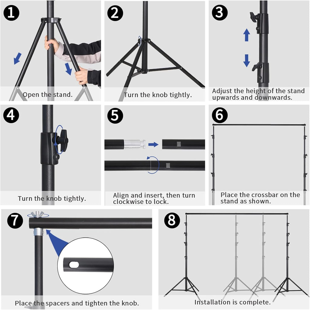 14.11X 13.12 FT Large Heavy Duty Backdrop Stand, Adjustable Photography Studio Photo Background Support System with Carry Bag for Parties, Events Decoration, Wedding, Birthday, Portrait