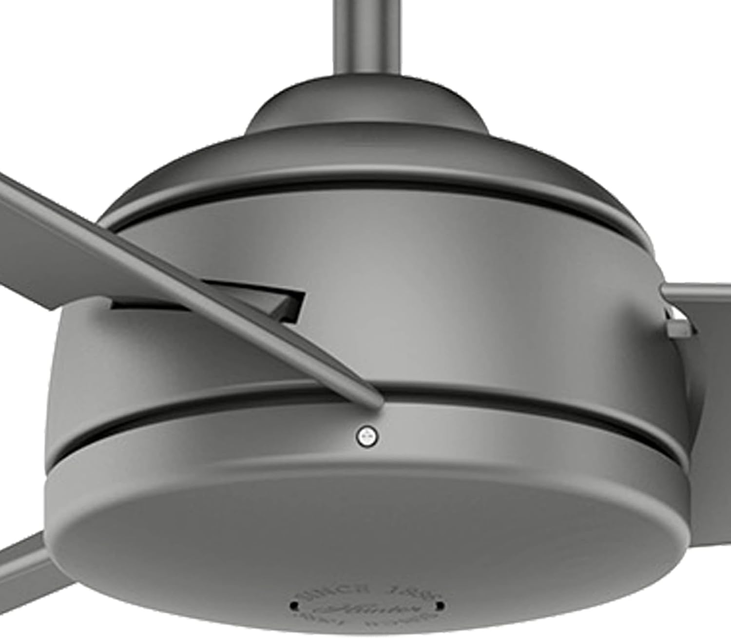 Hunter 52 inch Outdoor or Indoor Ceiling Fan No Light - Ceiling Fan without Light, For Patio, Porch, Garage, or Living Room, Standard Mount, 3 Blades, Wall Control - Trimaran 59608, Matte Silver