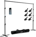 EMART Backdrop Stand Heavy Duty, 10x10Ft Pipe and Drape Stand Adjustable Photo Backdrop Stand, Photography Kit with X-Shaped Base for Wedding, Video Studio, Birthday,Parties Decoration