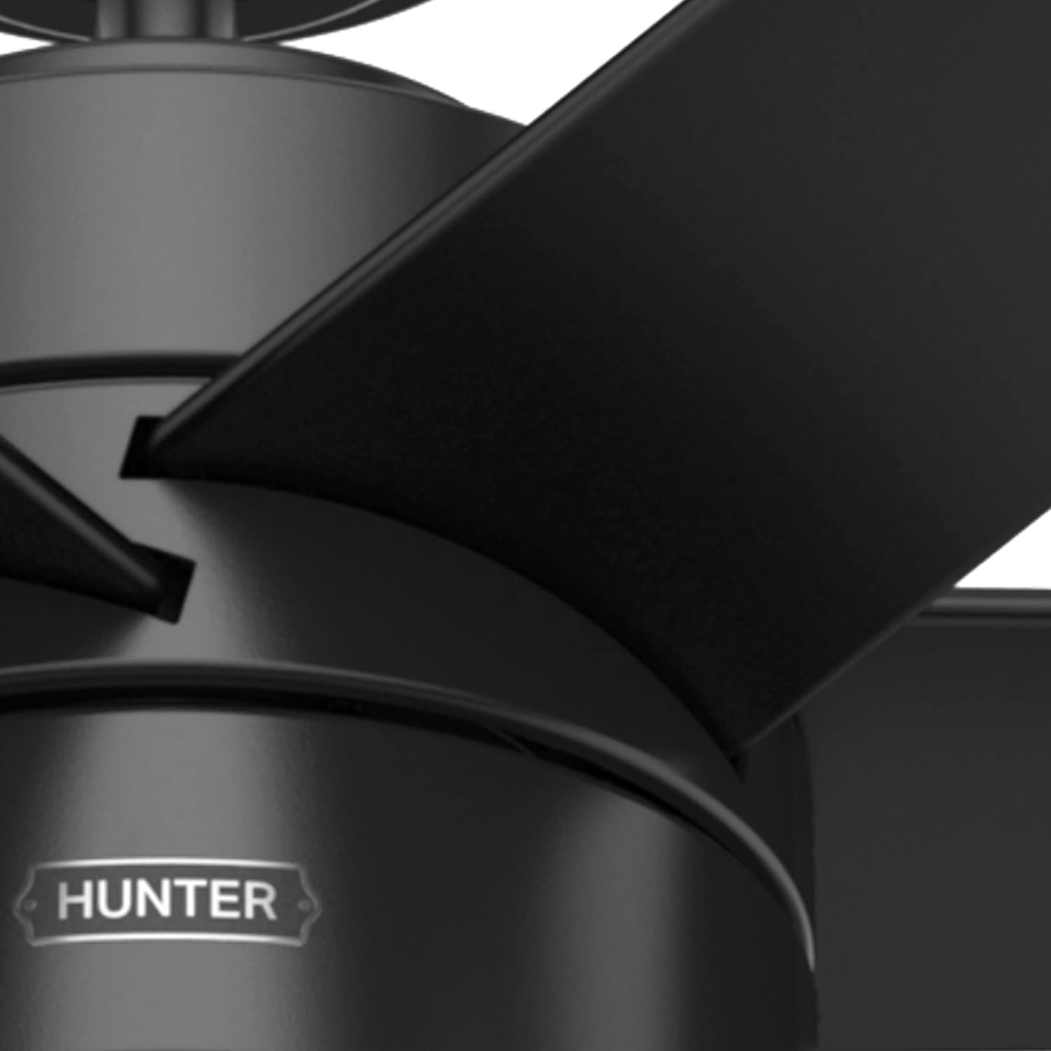 Hunter 72 inch Outdoor or Indoor Ceiling Fan with LED Light - Black Ceiling Fan with Wall Control, For Patio, Garage, or Porch, Quiet, Standard Mount, 6 Blades - Solaria 59628, Matte Black
