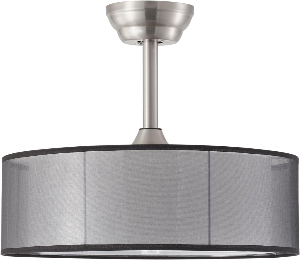 20' Caged Fandelier Ceiling Fans with Lights, Black Mid Century Chandelier Ceiling Fan with Light Remote Control with 6 Speeds for Bedroom, Living Room, Nursery