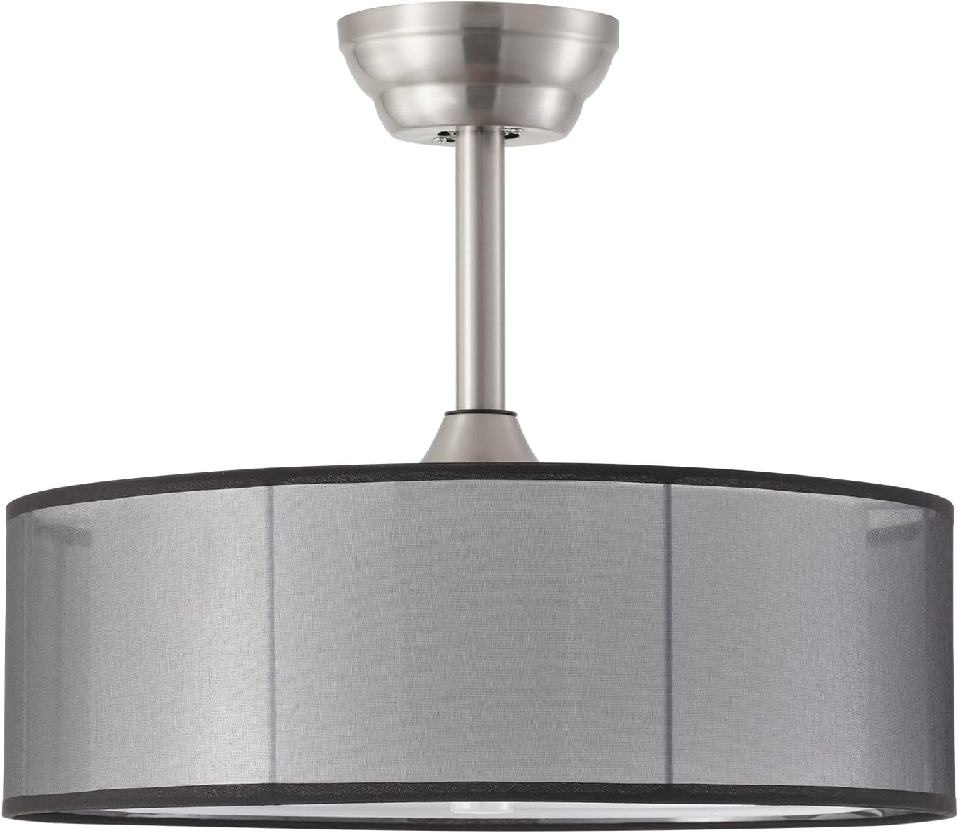 20' Caged Fandelier Ceiling Fans with Lights, Black Mid Century Chandelier Ceiling Fan with Light Remote Control with 6 Speeds for Bedroom, Living Room, Nursery