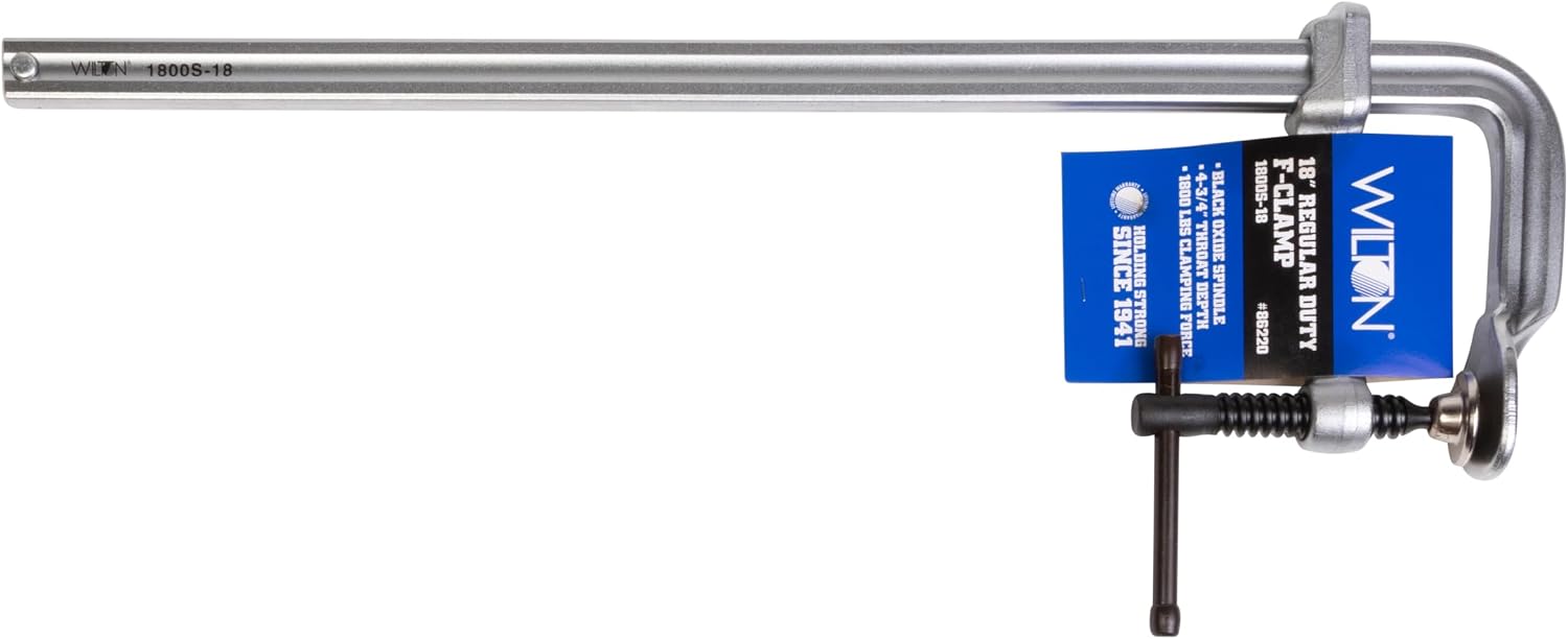 Wilton Regular-Duty F-Clamp, 18' Opening, 4-3/4' Throat, 1800 Lbs. Clamping Force (Model 1800S-18)