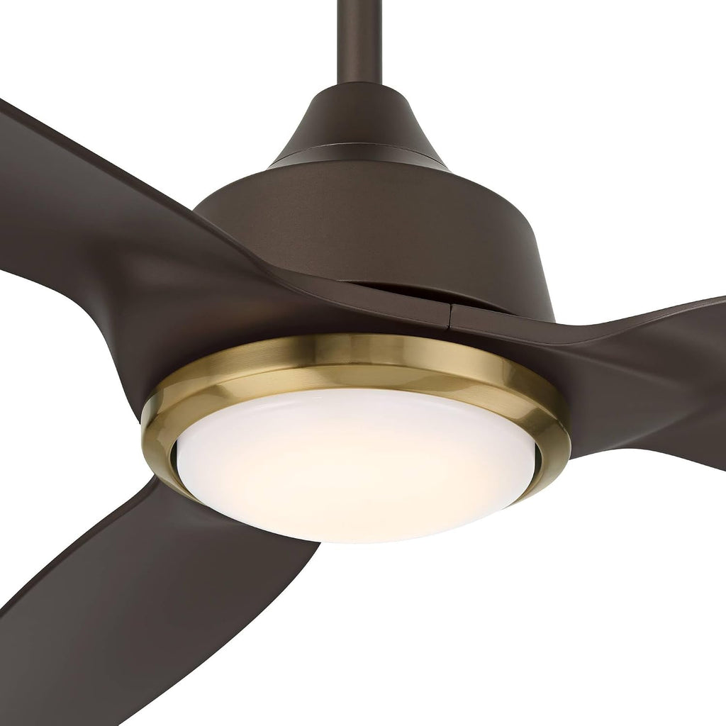 Casa Vieja 60' Revere Mid Century Modern Indoor Outdoor Ceiling Fan 3 Blade Customize LED Remote Control Emperial Bronze Finish Blades Bedroom Patio Living Room Kitchen Damp Rated Decorative