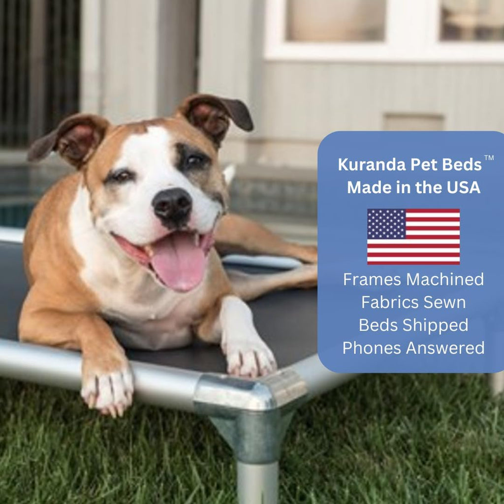 Kuranda Chewproof Elevated Crate Bed - Silver Aluminum - 30' x 20' - Vinyl - Smoke