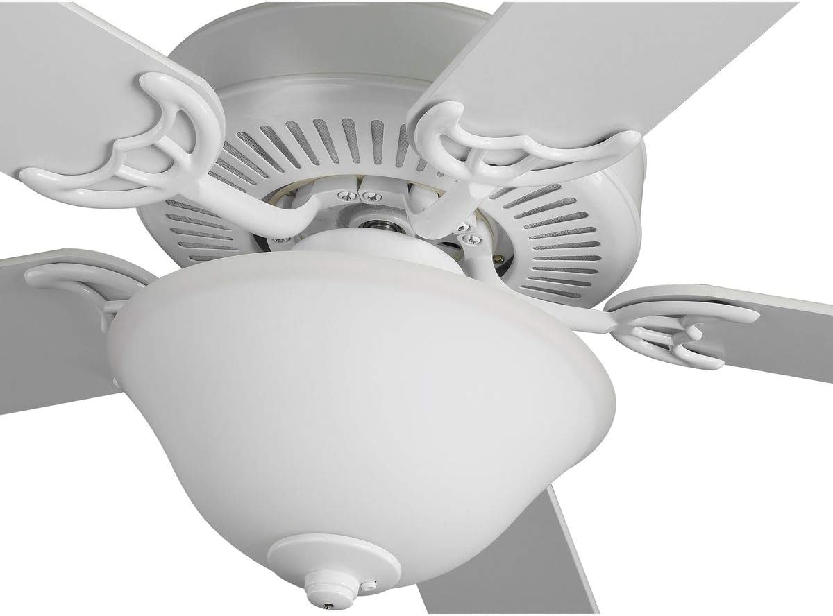 Progress Lighting AirPro Collection 52' Five-Blade Ceiling Fan with White Etched Light Kit