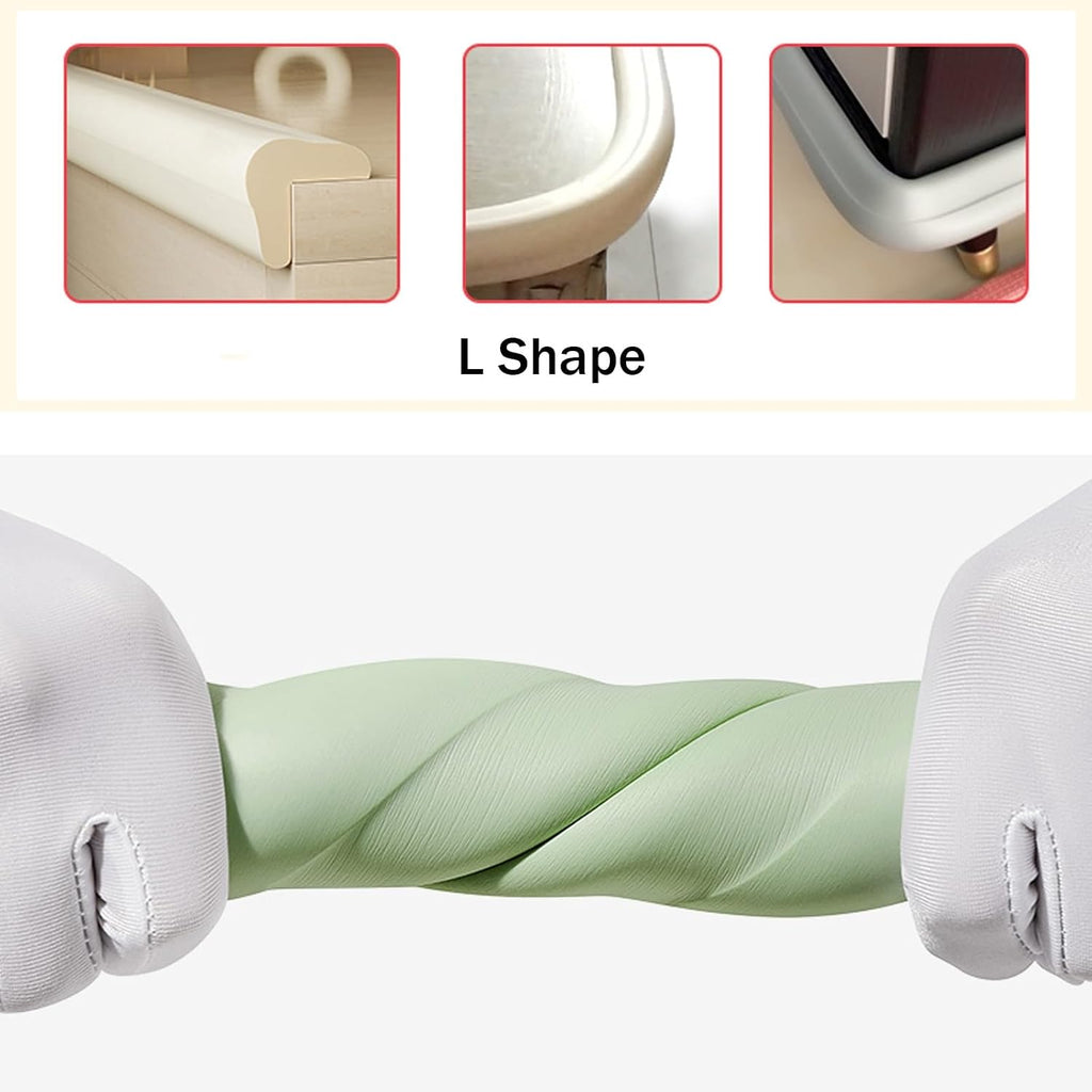 Soft Protective Foam Cushion L Shape, Furniture Edge and Corner Guards, High Density for Metal Frame Desk Counter Sharp Corners(Black,20M)