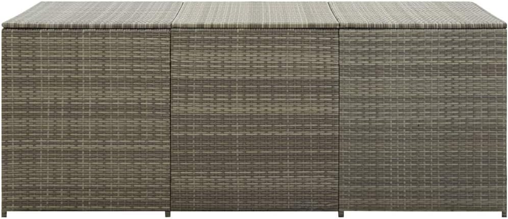 Garden Storage Box Indoor/Outdoor Storage Container and Gardening Tools - Store Items on Patio, Garage, Yard.Poly Rattan 70.9'x35.4'x29.5' Gray