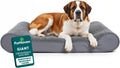 FurHaven Orthopedic Dog Bed for Large Dogs, Luxe Lounger Contour Mattress with Solid Orthopedic Foam Slab for Joint Support, Removable Washable Cover, Giant XXXL, Plush Suede, Gray