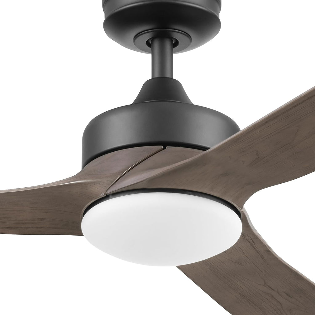 Honeywell Ceiling Fans Lynton, 52 Inch Indoor Outdoor Ceiling Fan with Color Changing LED Light, Remote Control, Charcoal Brown High Performance Blades, Reversible Airflow - 51853-01 (Black)