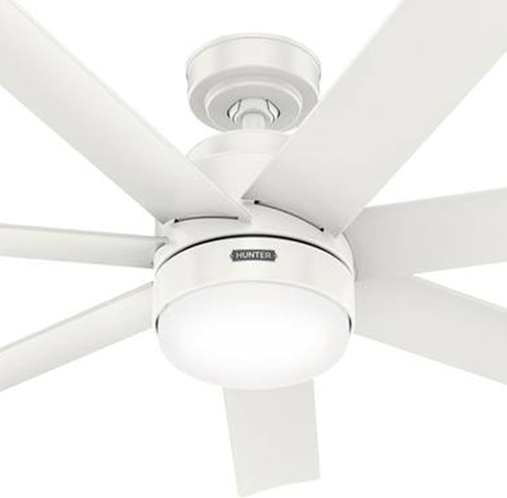 Hunter Fan 52 inch Indoor/Outdoor Fresh White Ceiling Fan with Light and Remote Control for Bedroom, Living Room, Dining Room, Kitchen, Office, Patio, CC5C23C75 (Renewed)