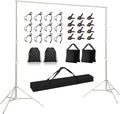 Stainless Steel 4x4 Meter Heavy Duty Backdrop Stand, Adjustable Large Photography Background Support System with Carry Bag for Party, Wedding, Event Decoration, Photo Booth – 13x13 FT