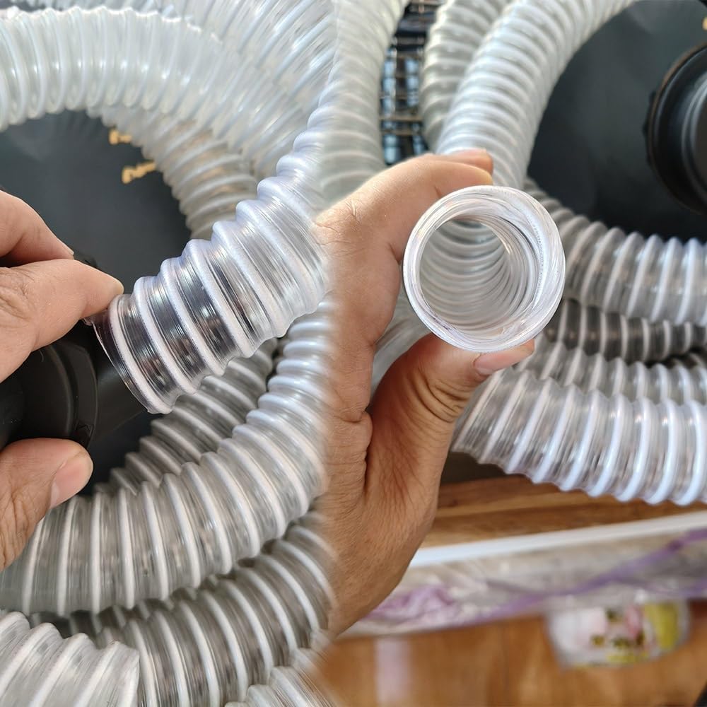 PVC Dust Collection Hose 2' 3' 4' 5' 6' 8' 10' 12' Flexible Woodworking Dust Collector Hose Clear Fume Debris Vacuum Collection Hose(8m/26.2ft,30mm-1 1/5')