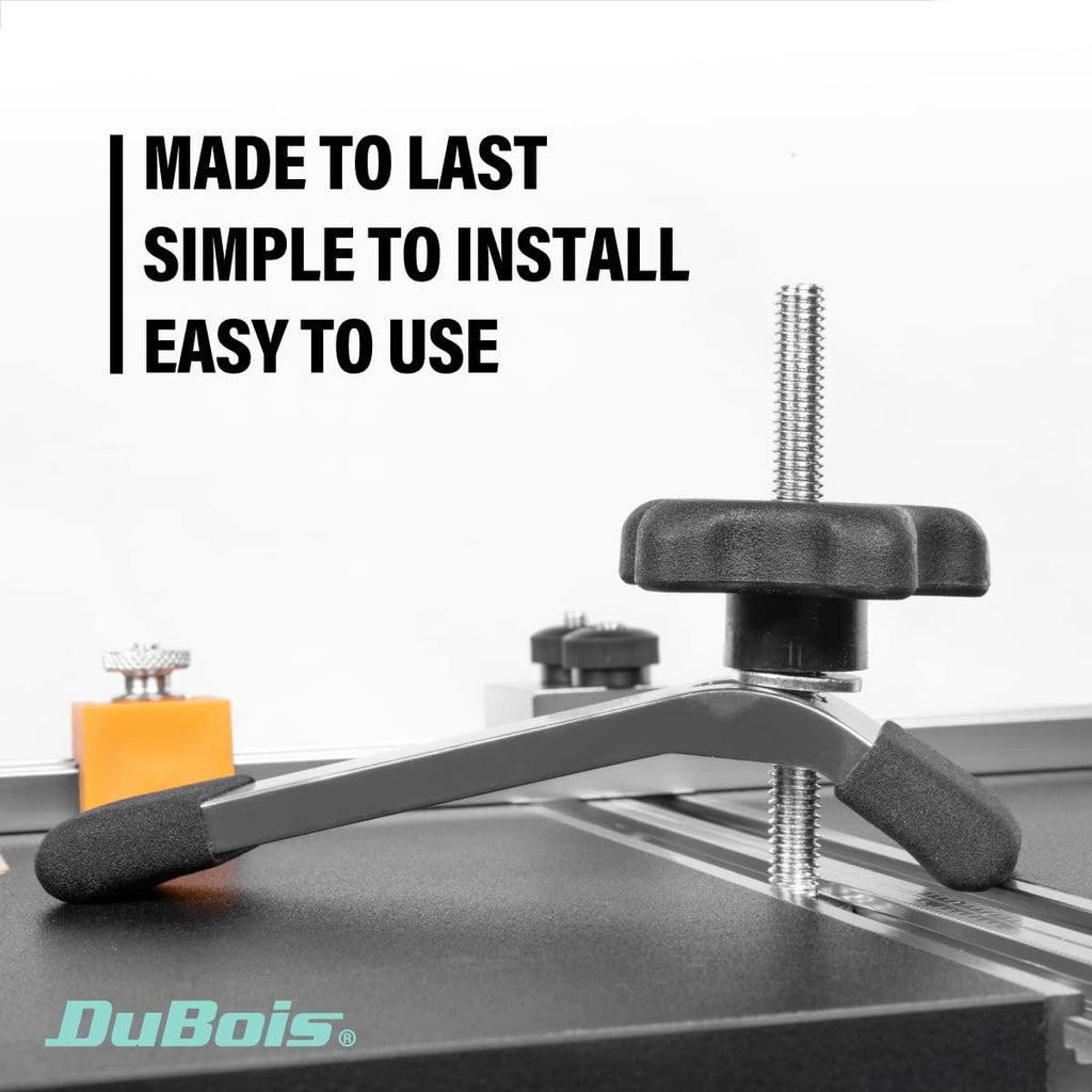 DuBois T Track Table Kit for 2' x 4' T Track Table Top & 2PK T-Track Hold Down Clamp, Inlcudes 6'x32 PCS Universal T Track & 4PK Hold Down Clamps for Woodworking, CNC Machine, Work Bench, Router Table