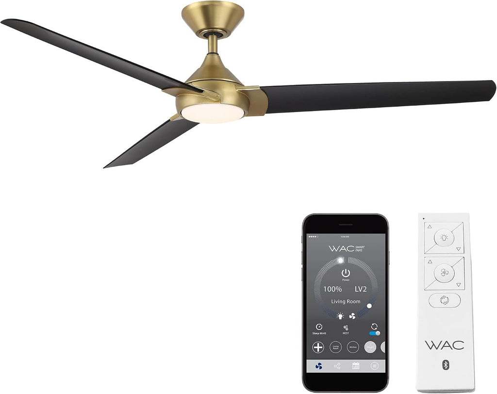 WAC Lighting F-088L-SB/MB Zelda Indoor Ceiling Fan Soft Brass Matte Black