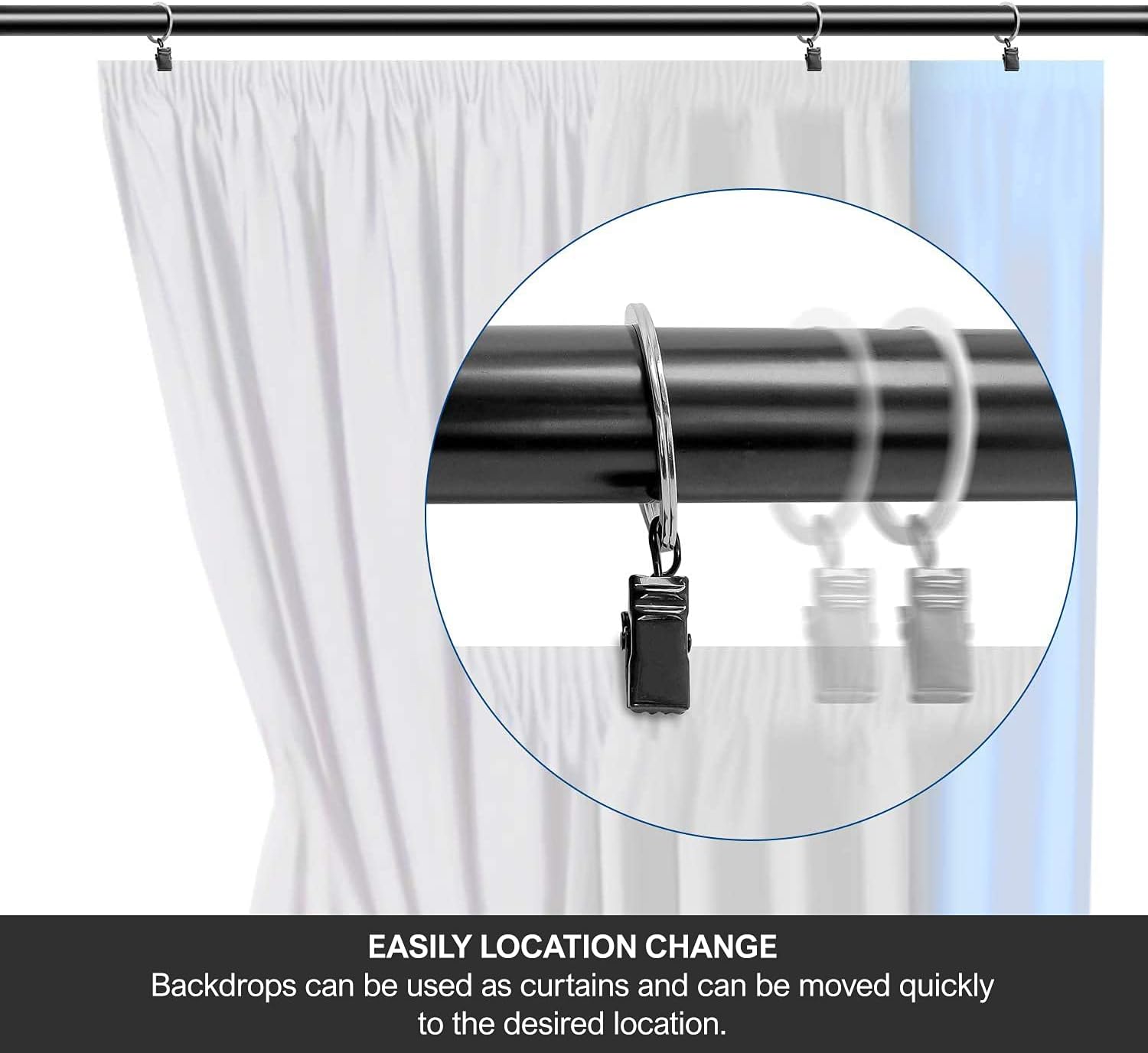 LimoStudio Photo Video Studio 10 ft. Width Adjustable Background Stand Backdrop Support Structure System Kit with Photo Clamp and Sand Bag, Photography Studio, AGG2348V2