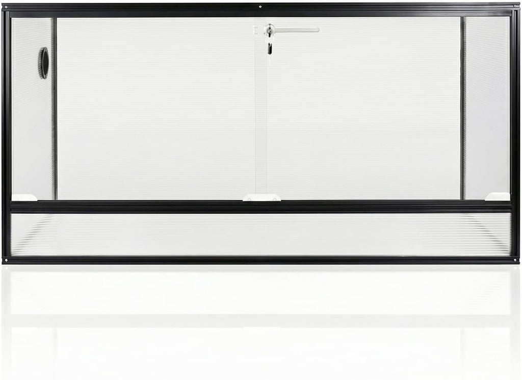 120 Gallon Bearded Dragon Tank, 48 x 24 x 24 Reptile Enclosure with Lockable Sliding Glass Doors and Top Screen Ventilation for Easy Maintenance