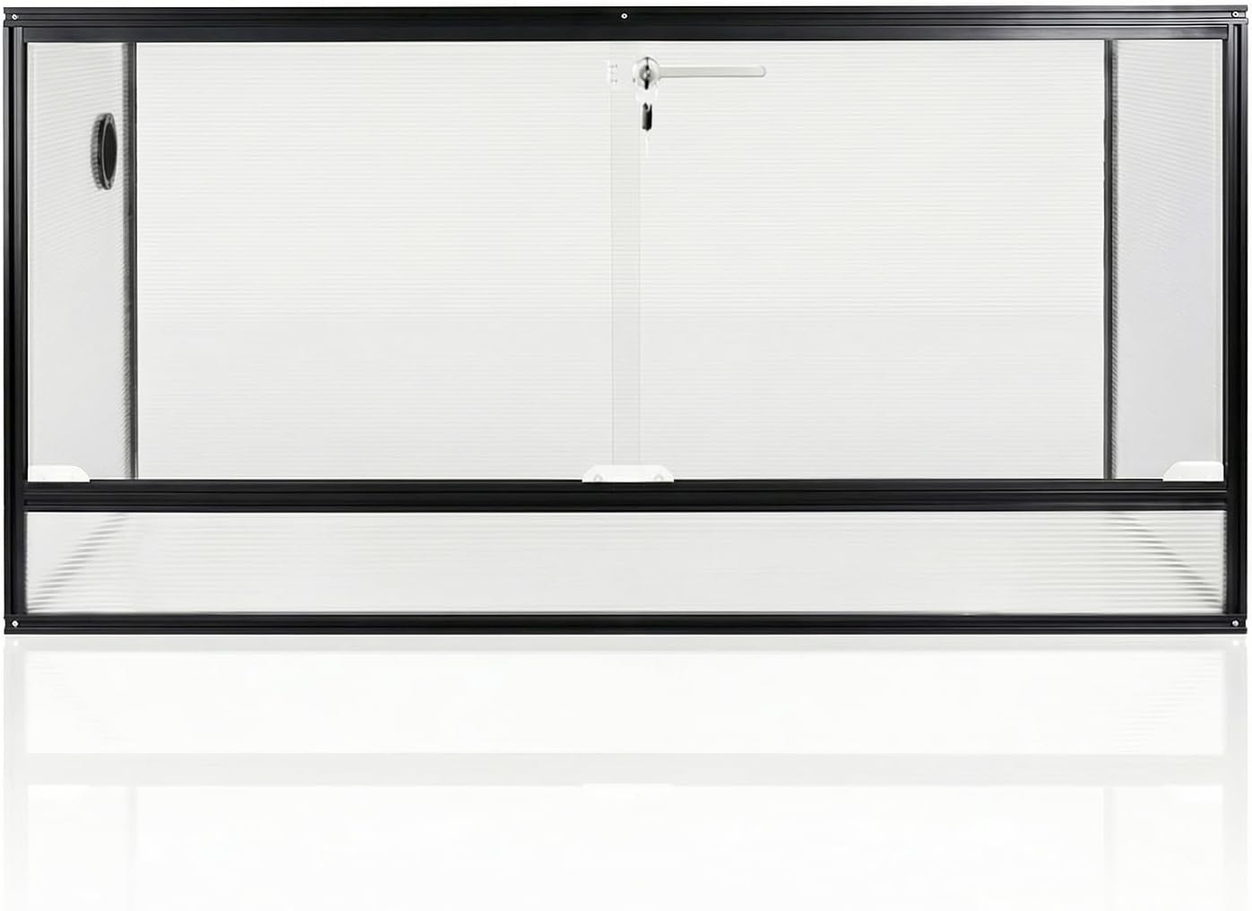 120 Gallon Bearded Dragon Tank, 48 x 24 x 24 Reptile Enclosure with Lockable Sliding Glass Doors and Top Screen Ventilation for Easy Maintenance