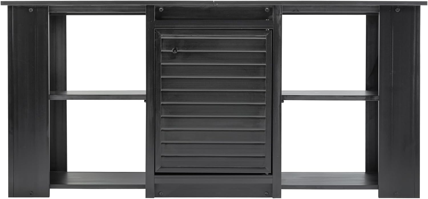New Age Pet ECOFLEX 60' Storage Cabinet for Pets in Black, Durable Wood Plastic Composite, Non Toxic, Easy Assembly, Ideal for Bedding, Food, Toys, XL Mojave Reptile Lounge Compatible