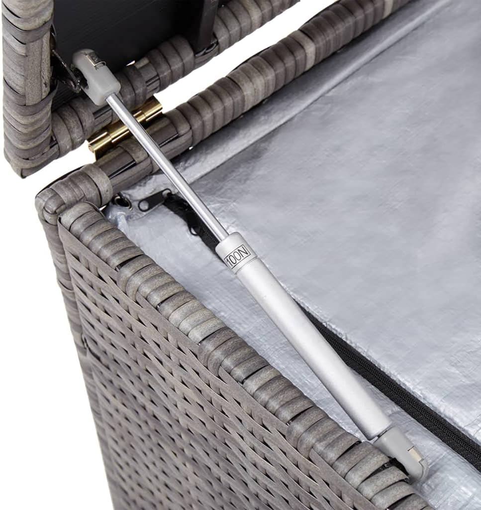 Garden Storage Box Indoor/Outdoor Storage Container and Gardening Tools - Store Items on Patio, Garage, Yard.Poly Rattan 39.4'x19.7'x19.7' Gray