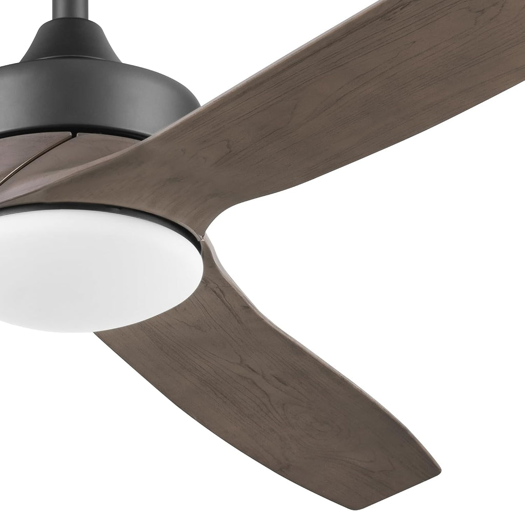 Honeywell Ceiling Fans Lynton, 52 Inch Indoor Outdoor Ceiling Fan with Color Changing LED Light, Remote Control, Charcoal Brown High Performance Blades, Reversible Airflow - 51853-01 (Black)