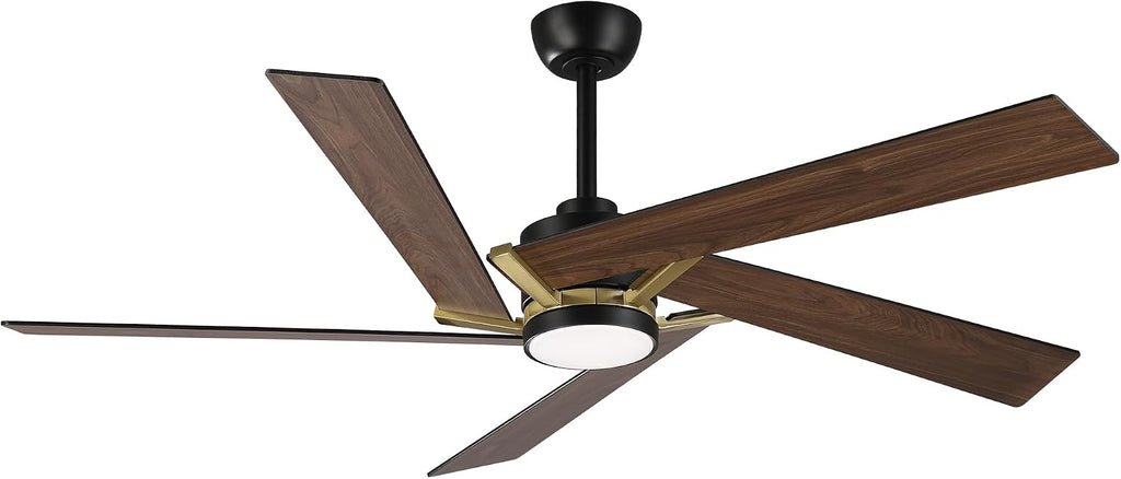60 Inch Ceiling Fans with Lights and Remote, Farmhouse Lighting Ceiling Fan with Reversible DC Motor, Dimmable, Timer, Quiet Outdoor Ceiling Fans for Patios Living Room Bedroom, Double-sided Blades