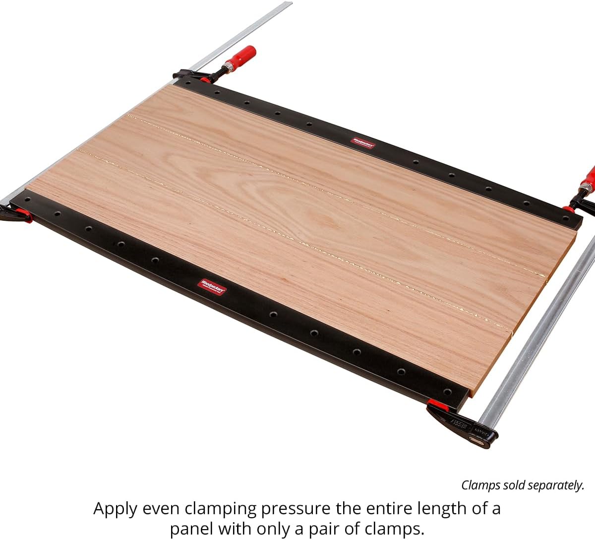 Woodpeckers Phenolic Clamping Cauls, 2-Pack, 36 Inch Panel Clamps, Cambered Design Delivers Even Pressure for Flat Panel Glue-Ups, Shop-Grade Durability - CAUL36X2-23