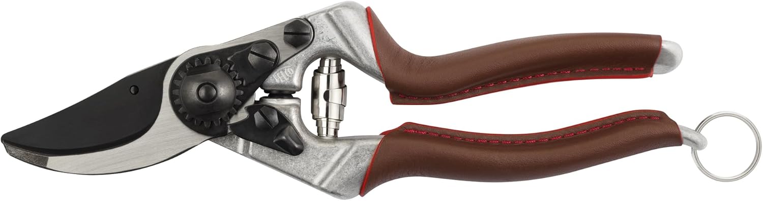 FELCO 8 ELITE Pruning Shears – 8.3' Swiss-Made Garden Clippers with Leather-Wrapped Handle for Large Right Hand | Hand Pruners for Gardening | Garden Tool Cutter with Bypass Blade, Carbon Steel