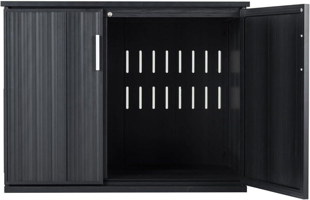New Age Pet ECOFLEX Promax Litter Loo Litter Box Enclosure Table, Espresso Black - Durable Wood Plastic Composite Cat Litter Box with No-Track Litter Mat, 10 Year Warranty