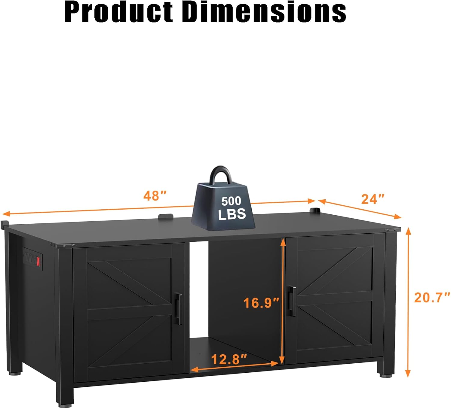 GDLF 48'x24' Reptile Tank Stand for 120–230 Gallon Terrariums – Fits Tall Enclosures or Stacked 4x2x2 PVC Tanks – Furniture-Style Cabinet with Storage – Holds Up to 500 lbs