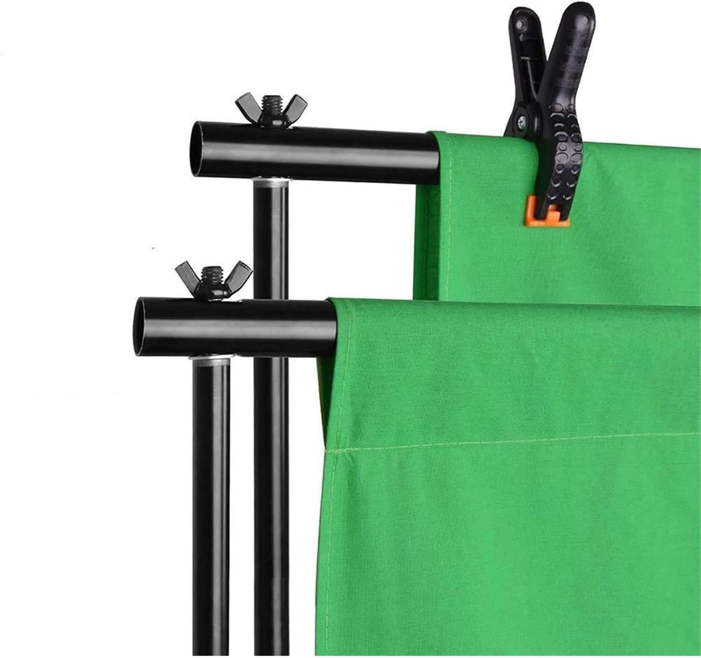 Green Screen Backdrop Stand Kit 6.5x10ft Background Support System with 6.5x10ft Backdrop with Clamps for Photoshoot Video Studio Party