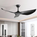 Sofucor 52 Inch Black Ceiling Fan No Light, Modern Ceiling Fan with Remote Control, Quiet Reversible DC Motor, 6-Speed Noiseless Indoor Ceiling Fan for Bedroom Living Room Covered Patio Porch