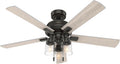 Hunter 52 inch Indoor Ceiling Fan with LED Lights - Bronze Ceiling Fan with Pull Chain, For Bedroom, Living Room, or Kitchen, Standard Mount, No Remote, 5 Blades - Hartland 50311, Noble Bronze