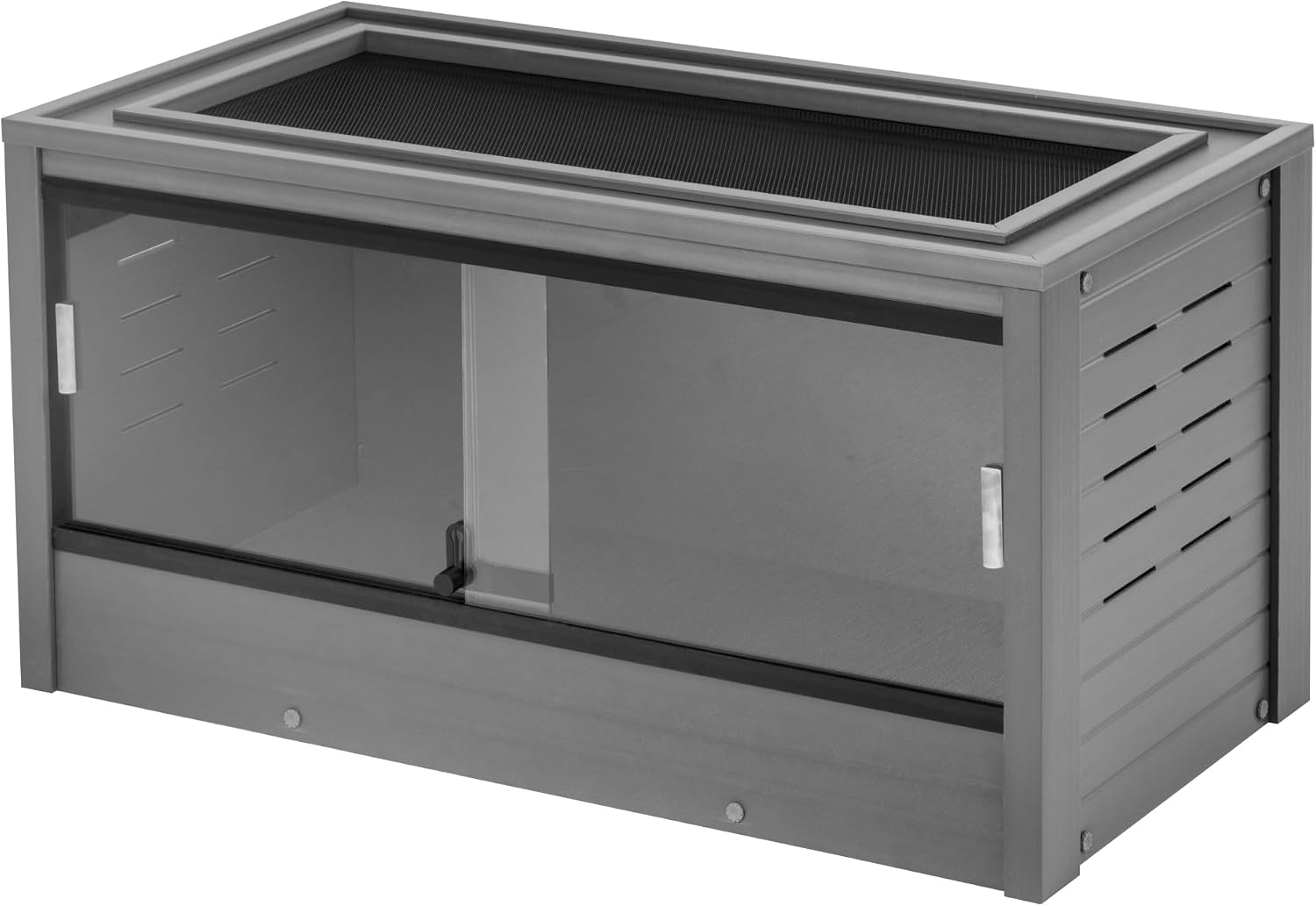 New Age Pet ECOFLEX 36' Wide Medium Reptile Habitat, Mojave Lounge for Snakes, Tortoises & Lizards in Maple, Black & Grey, Easy Assembly, Sliding Glass Doors & Mesh Top