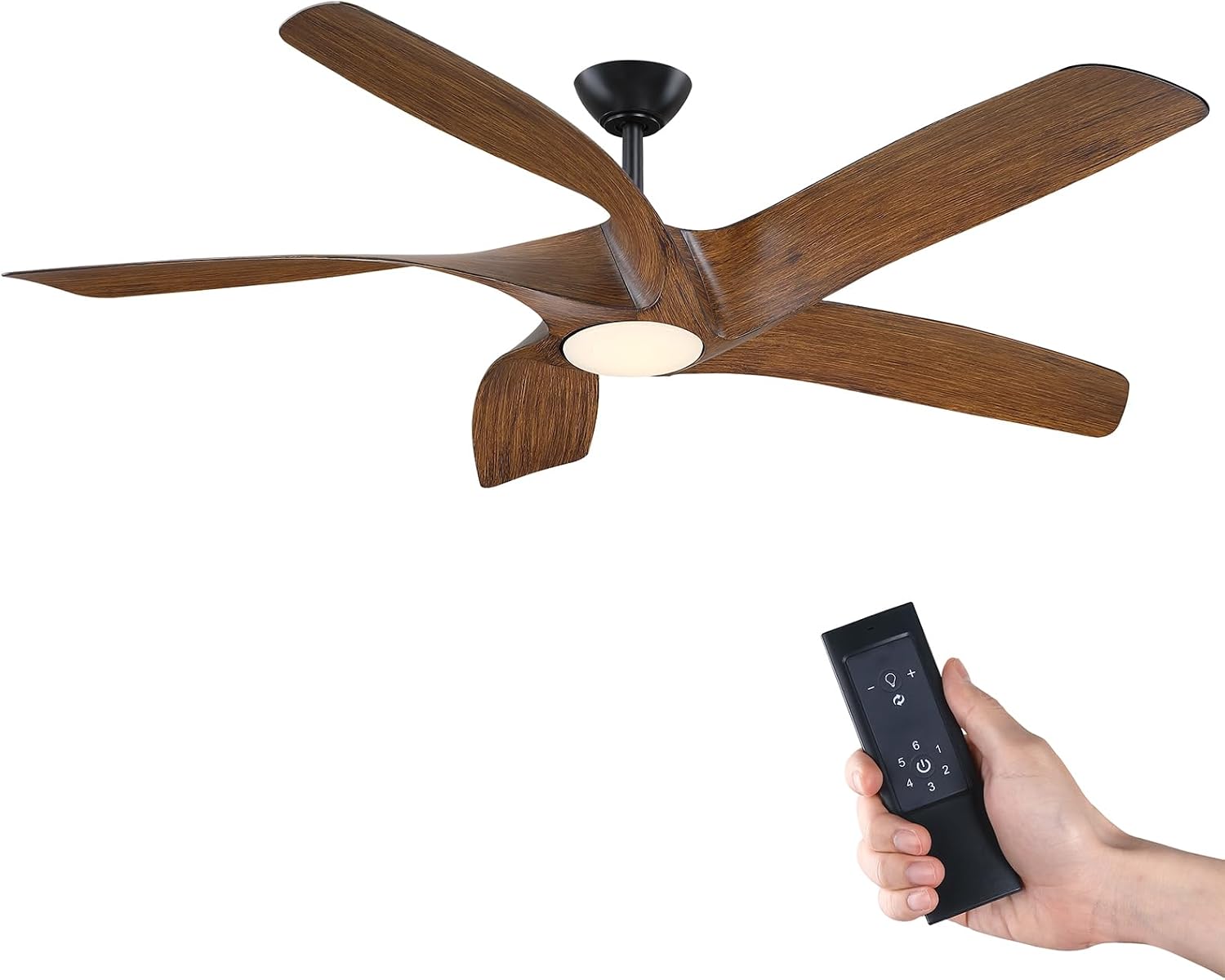 60 Inch Ceiling Fans with Lights and Remote,Flush Mount Low Profile, DC Reversible Motor,6 Speeds Noiseless Ceiling fans For Bedroom,Patio,Farmhouse,Indoor & Outdoor Use,ETL Certification