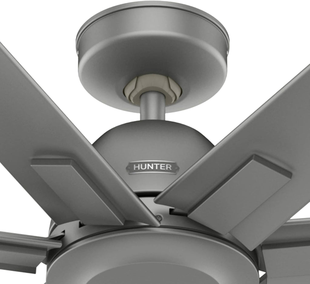 Hunter Fan 72 Inch Casual Matte Silver Finish Outdoor Ceiling Fan With 7 Blades (Renewed)