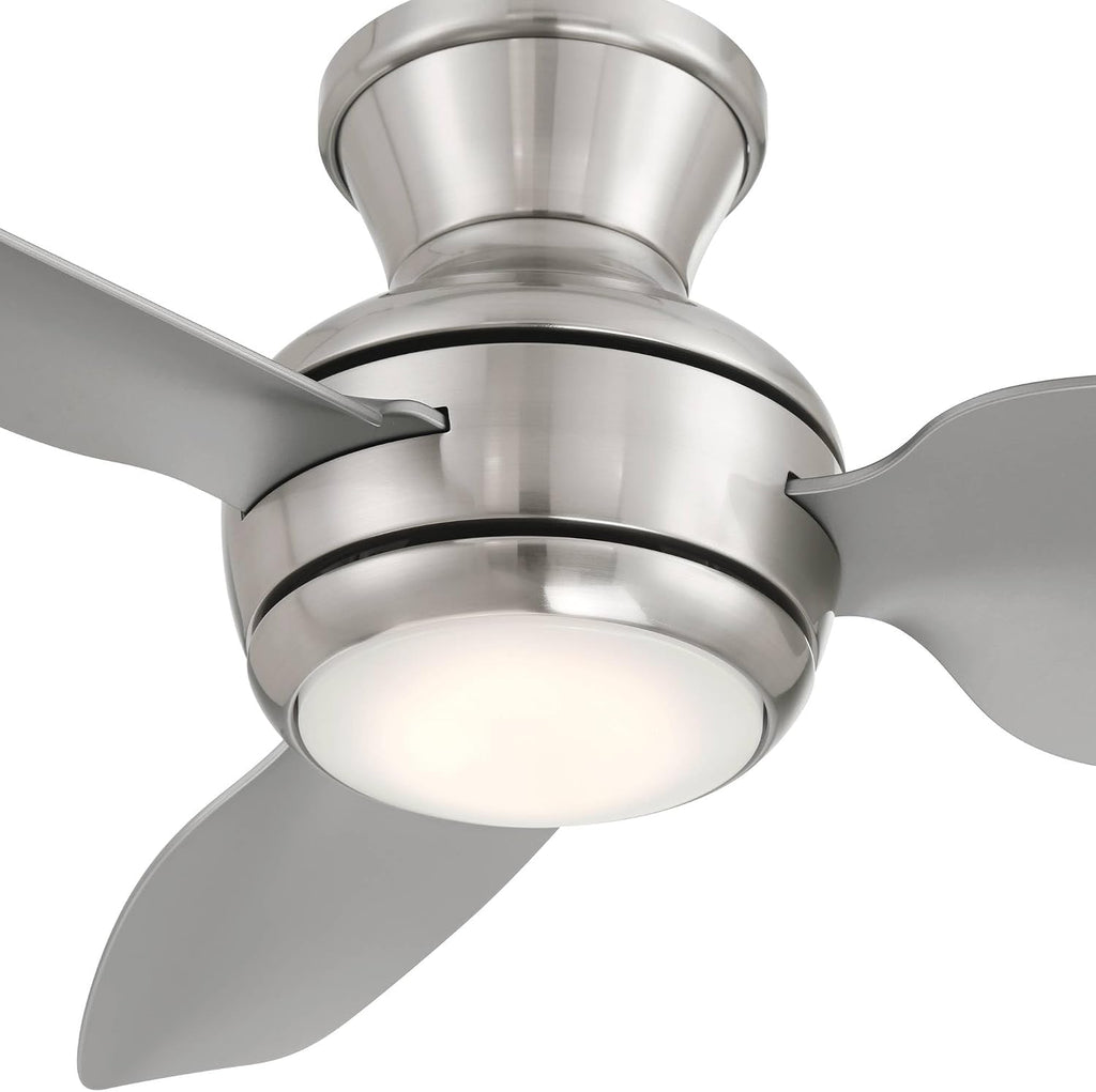 Casa Vieja 36' Whirl Modern Industrial Indoor Outdoor Ceiling Fan 3 Blade LED Light Remote Control Brushed Nickel Finish Silver Blades Bedroom Patio Living Room Kitchen Hugger Flush Mount Decorative