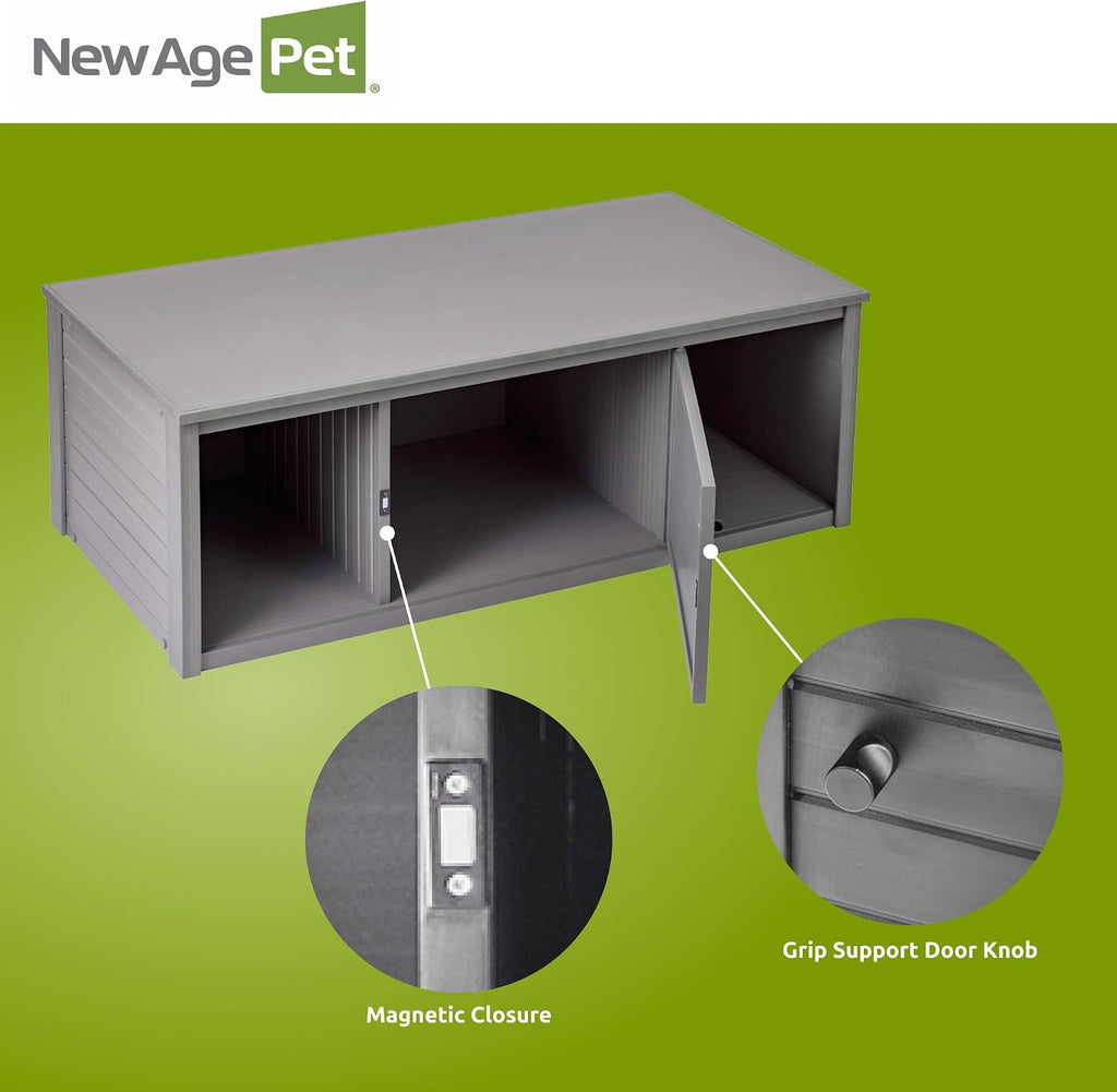 New Age Pet Lo‑Boy Versa Stand for Reptile Terrariums, Low-Profile ECOFLEX Cabinet for Stacked Large, 48' Mojave Reptile Habitats, Grey