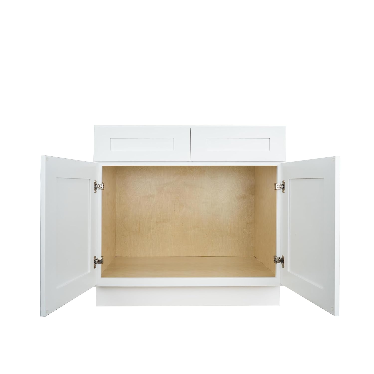 Hollywood Fabiani Design Sink Base Kitchen Cabinet 30 in. W x 24 in. D x 34.5 in. H in Shaker White Ready to Assemble
