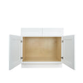 Hollywood Fabiani Design Sink Base Kitchen Cabinet 27 in. W x 24 in. D x 34.5 in. H in Shaker White Ready to Assemble